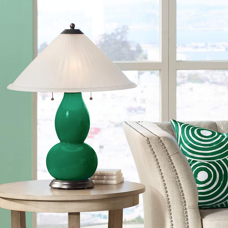 Image 1 Greens Fulton Table Lamp with Fluted Glass Shade