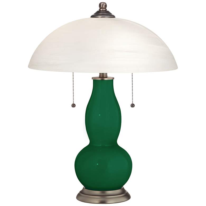 Image 1 Greens Gourd-Shaped Table Lamp with Alabaster Shade