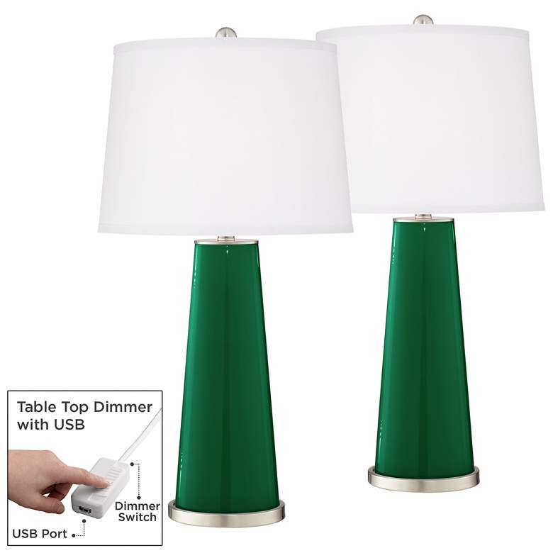 Image 1 Greens Leo Table Lamp Set of 2 with Dimmers