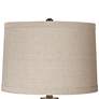 Greens Linen Drum Shade Double Gourd Table Lamp