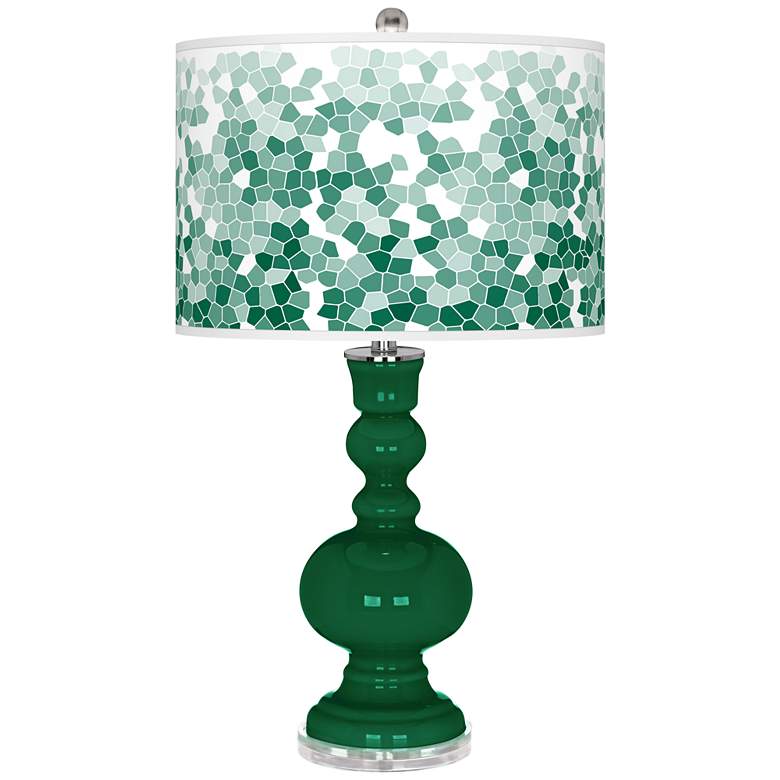 Image 1 Greens Mosaic Giclee Apothecary Table Lamp