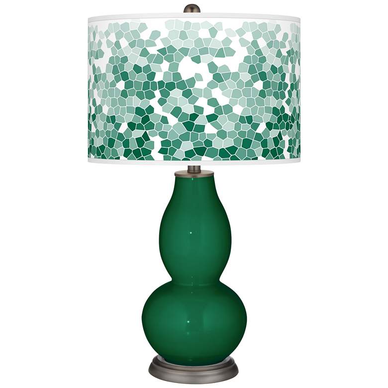 Image 1 Greens Mosaic Giclee Double Gourd Table Lamp
