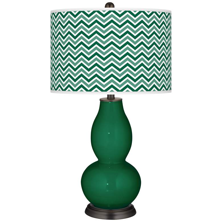 Image 1 Greens Narrow Zig Zag Double Gourd Table Lamp