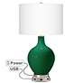 Greens Ovo Table Lamp with USB Workstation Base