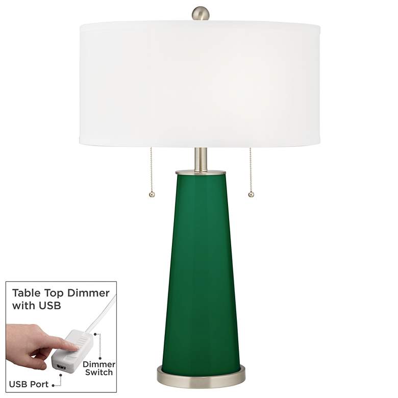 Image 1 Greens Peggy Glass Table Lamp With Dimmer