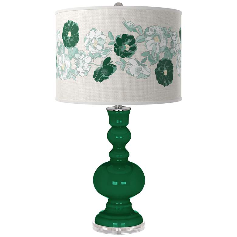 Image 1 Greens Rose Bouquet Apothecary Table Lamp
