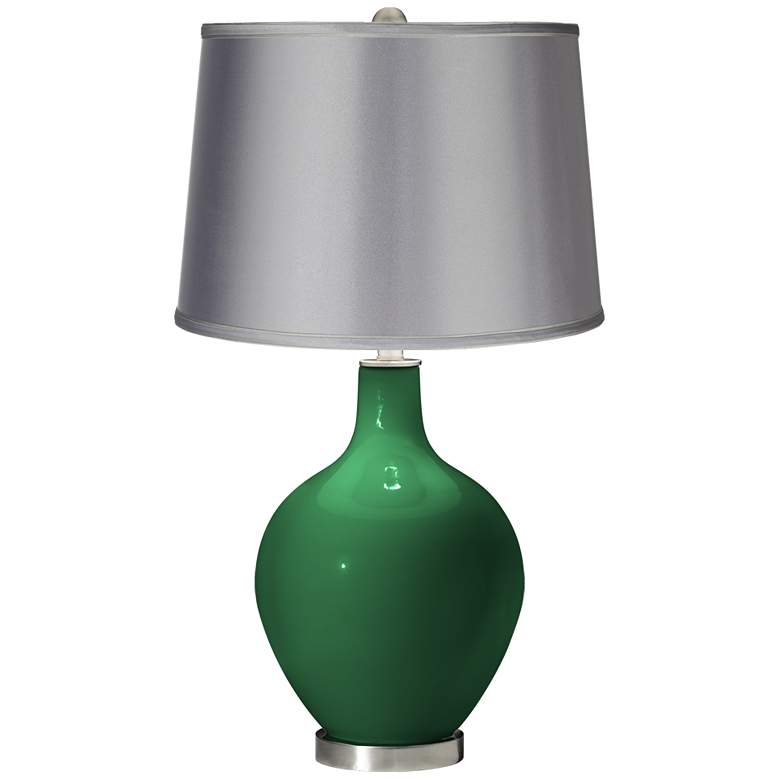 Image 1 Greens - Satin Light Gray Shade Ovo Table Lamp