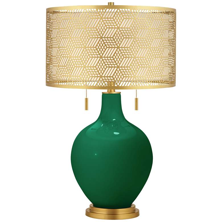 Image 1 Greens Toby Brass Metal Shade Table Lamp
