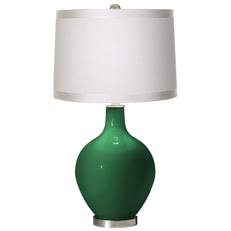 Image 1 Greens White Drum Shade Ovo Table Lamp