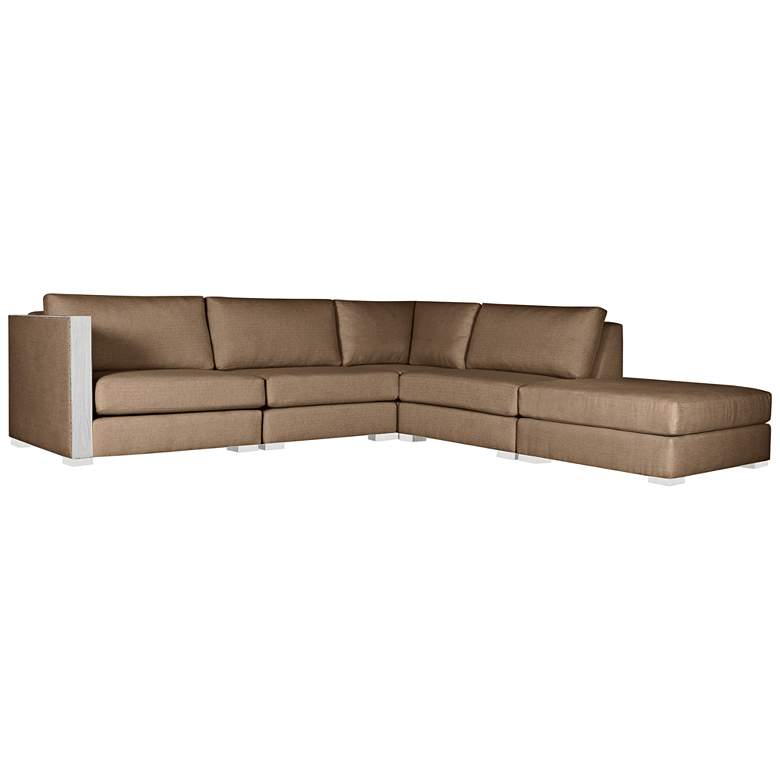 Image 1 Greenwhich Brown Left-Arm L-Shape Right Ottoman Sectional