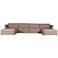 Greenwhich Brown U-Shape Double Chaise Modular Sectional