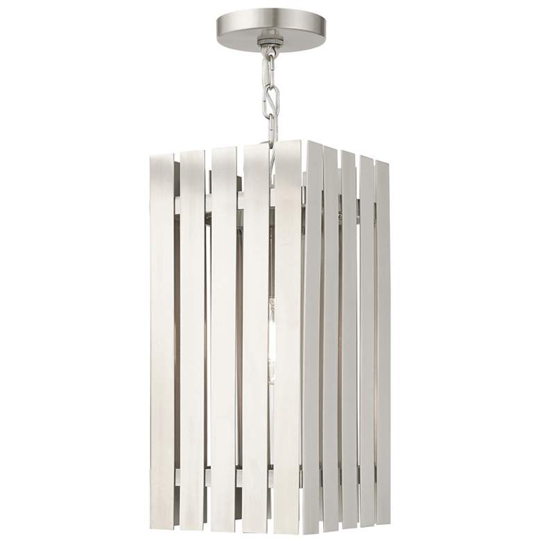 Image 1 Greenwich 1 Light Brushed Nickel Outdoor Pendant Lantern