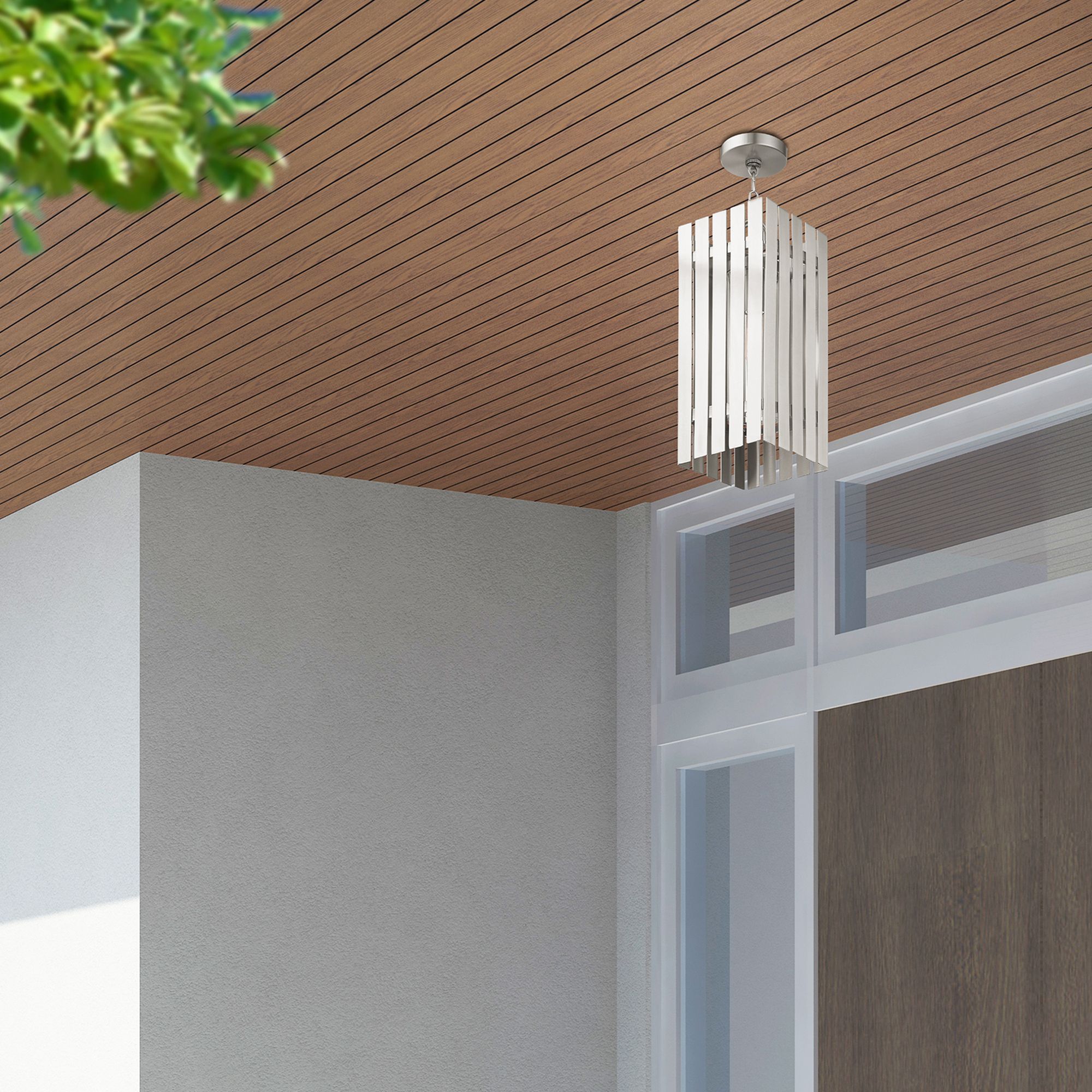 Greenwich 1 Light Brushed Nickel Outdoor Pendant Lantern