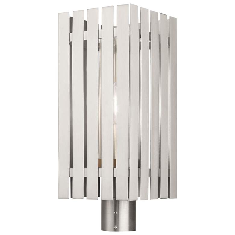 Image 1 Greenwich 1 Light Brushed Nickel Outdoor Post Top Lantern