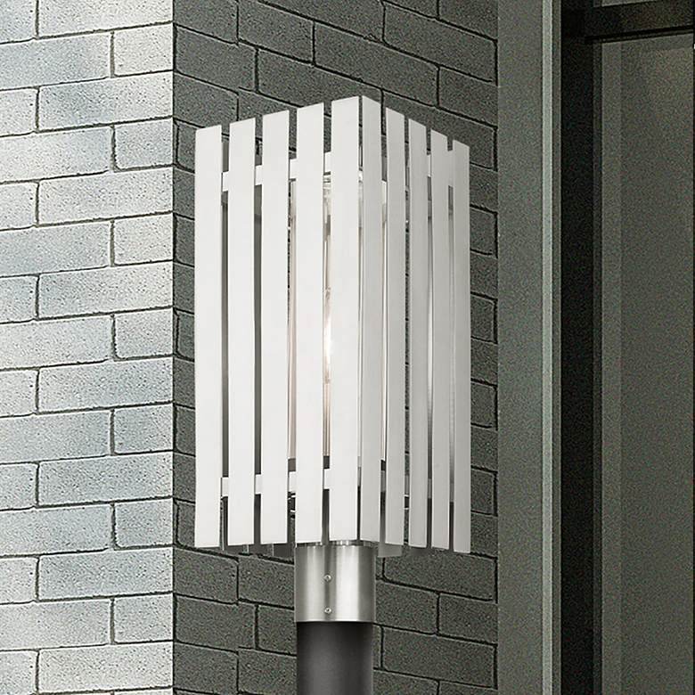 Image 1 Greenwich 1 Light Brushed Nickel Outdoor Post Top Lantern