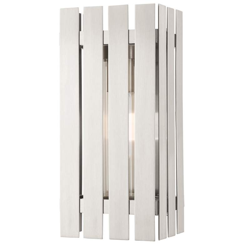 Image 1 Greenwich 1 Light Brushed Nickel Outdoor Wall Lantern