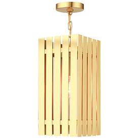 Image1 of Greenwich 1 Light Satin Brass Outdoor Pendant Lantern