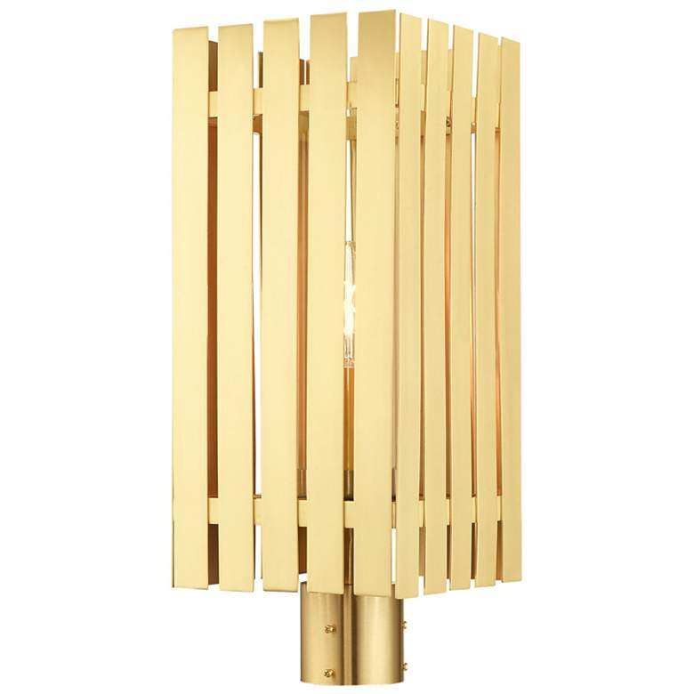 Image 1 Greenwich 1 Light Satin Brass Outdoor Post Top Lantern