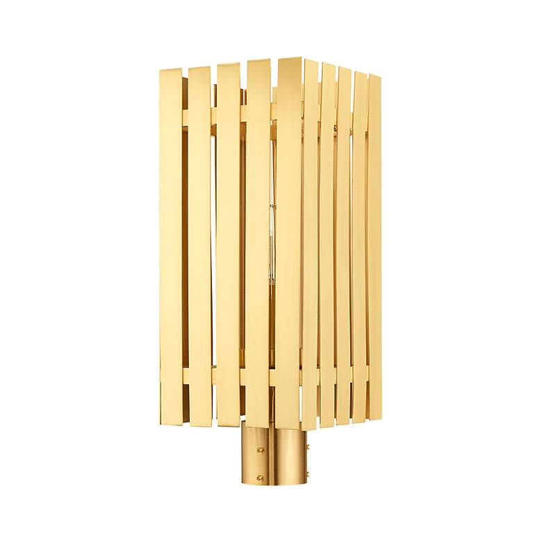 Image 4 Greenwich 1 Light Satin Brass Outdoor Post Top Lantern more views