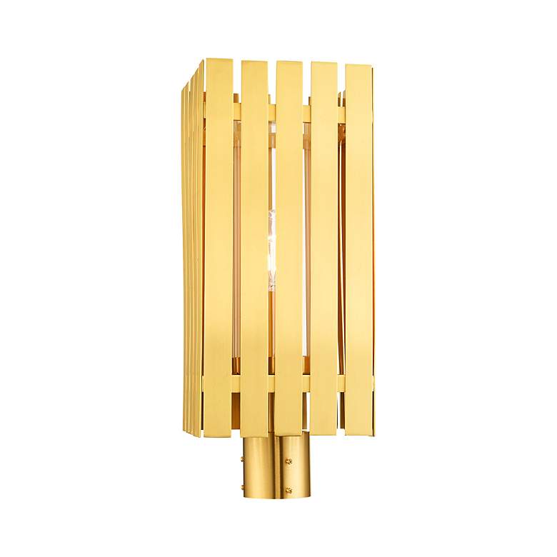 Image 5 Greenwich 1 Light Satin Brass Outdoor Post Top Lantern more views