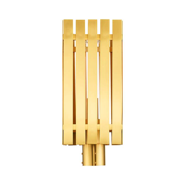 Image 6 Greenwich 1 Light Satin Brass Outdoor Post Top Lantern more views