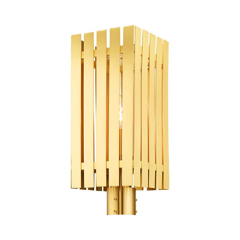 Image 7 Greenwich 1 Light Satin Brass Outdoor Post Top Lantern more views