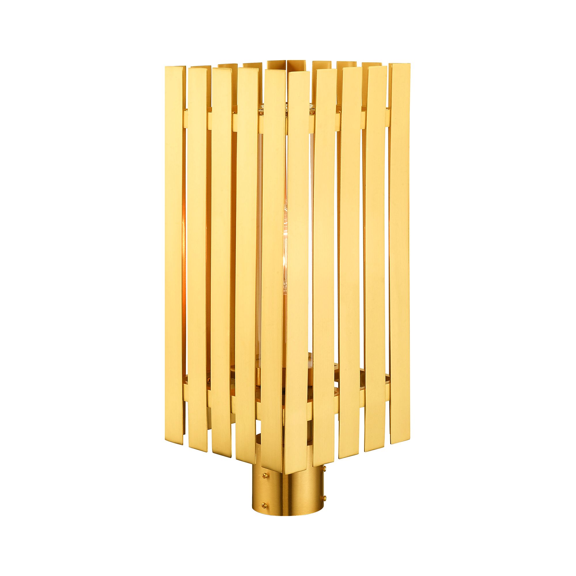 Greenwich 1 Light Satin Brass Outdoor Post Top Lantern