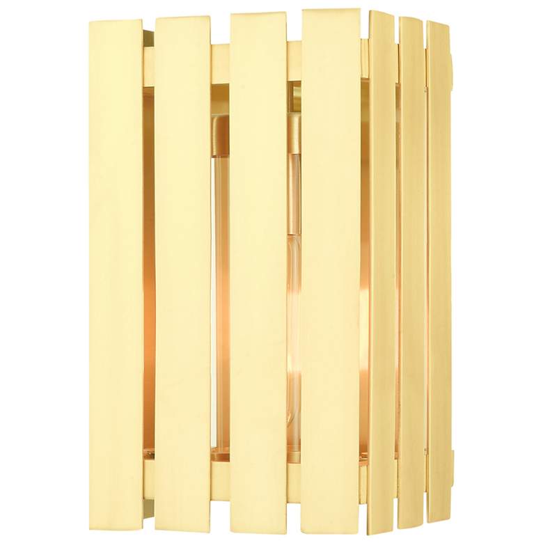 Image 1 Greenwich 1 Light Satin Brass Outdoor Wall Lantern