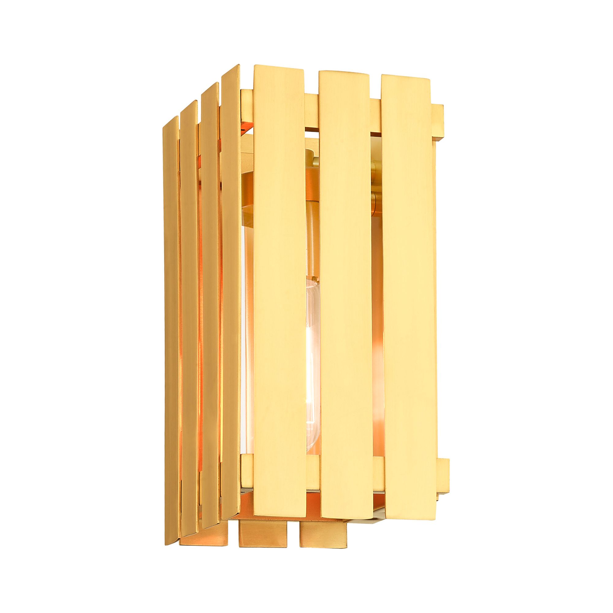 Greenwich 1 Light Satin Brass Outdoor Wall Lantern