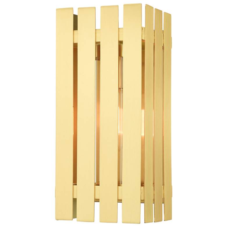 Image 1 Greenwich 1 Light Satin Brass Outdoor Wall Lantern