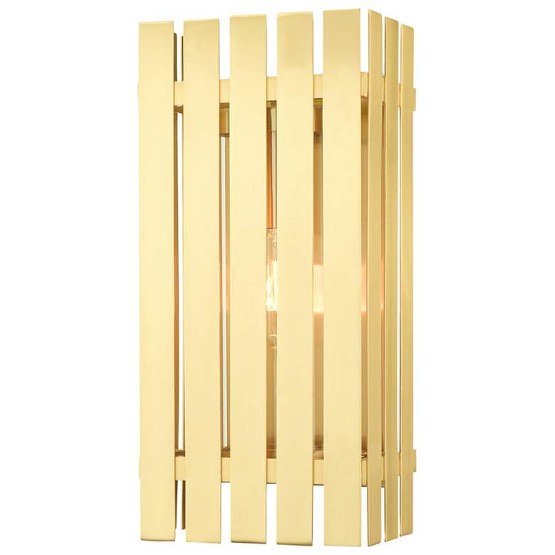 Image 1 Greenwich 1 Light Satin Brass Outdoor Wall Lantern