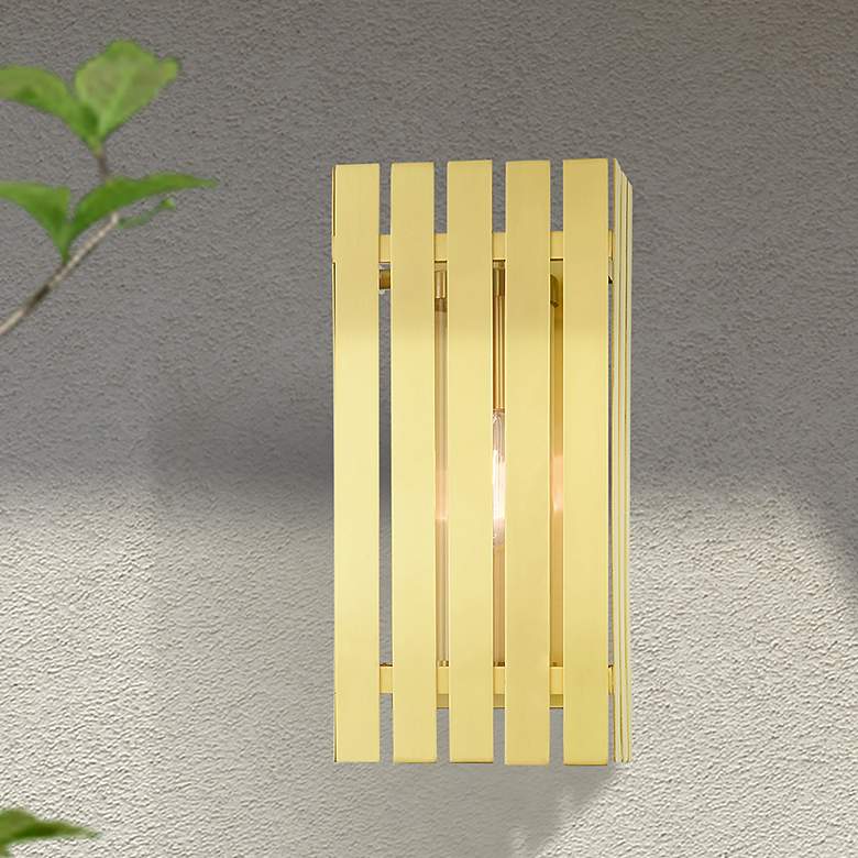 Image 1 Greenwich 1 Light Satin Brass Outdoor Wall Lantern