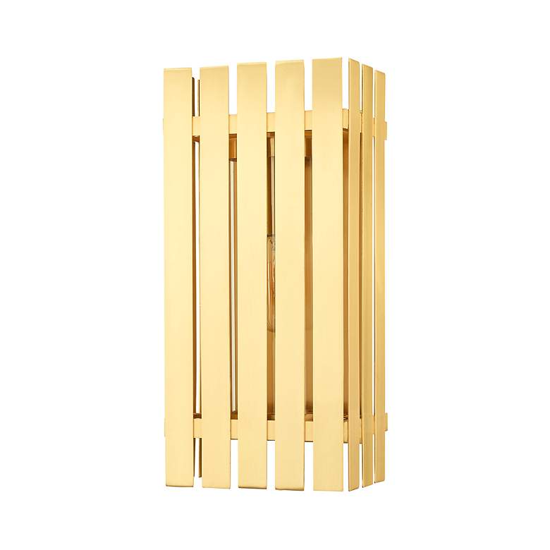 Image 4 Greenwich 1 Light Satin Brass Outdoor Wall Lantern more views