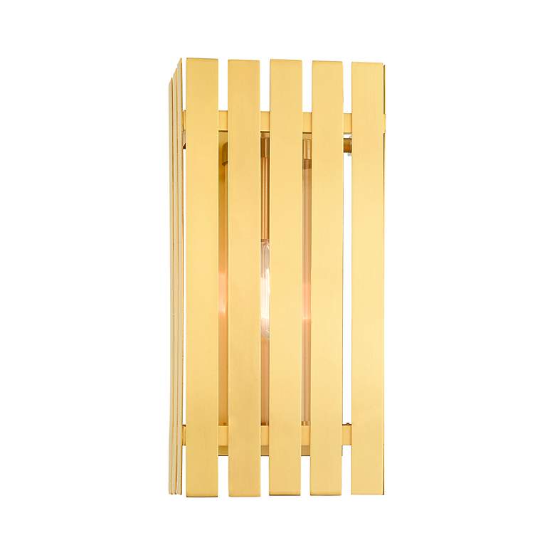 Image 5 Greenwich 1 Light Satin Brass Outdoor Wall Lantern more views