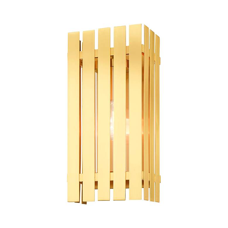 Image 6 Greenwich 1 Light Satin Brass Outdoor Wall Lantern more views