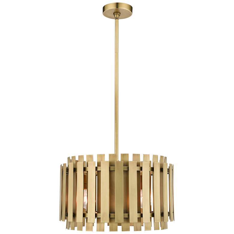 Image 2 Greenwich 18 inch Wide Natural Brass Metal Pendant Light