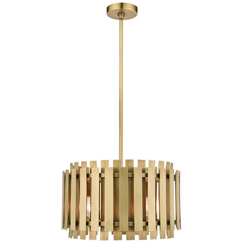 Image 2 Greenwich 18" Wide Natural Brass Metal Pendant Light