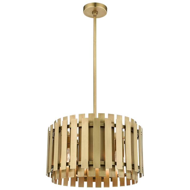Image 3 Greenwich 18 inch Wide Natural Brass Metal Pendant Light more views