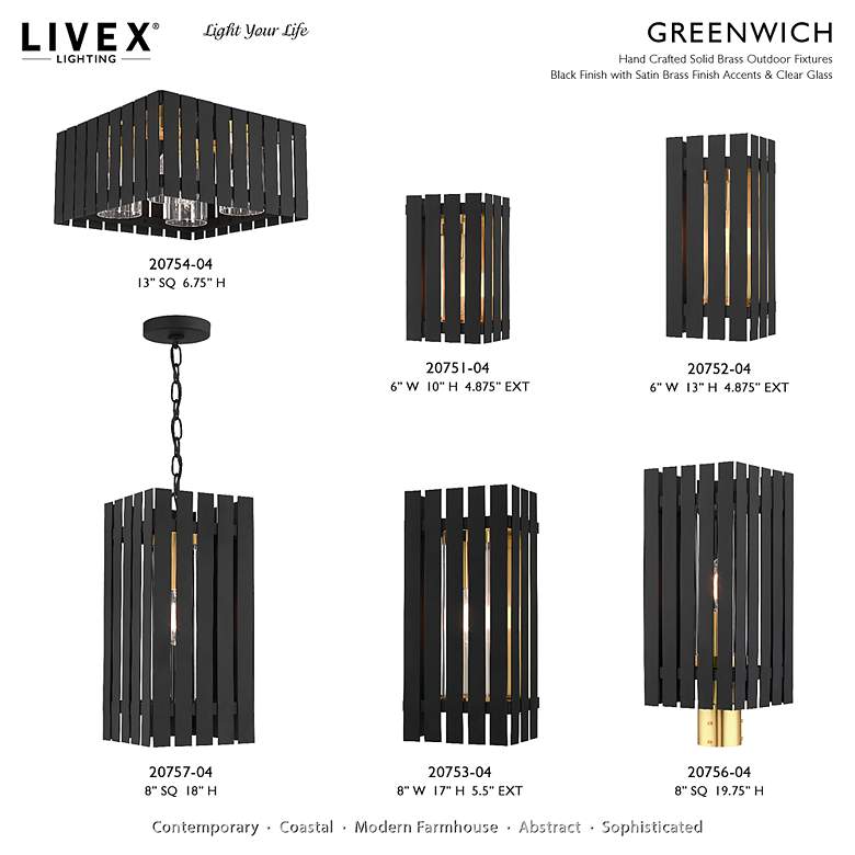 Image 3 Greenwich 4 Light Black Outdoor Ceiling Mount more views