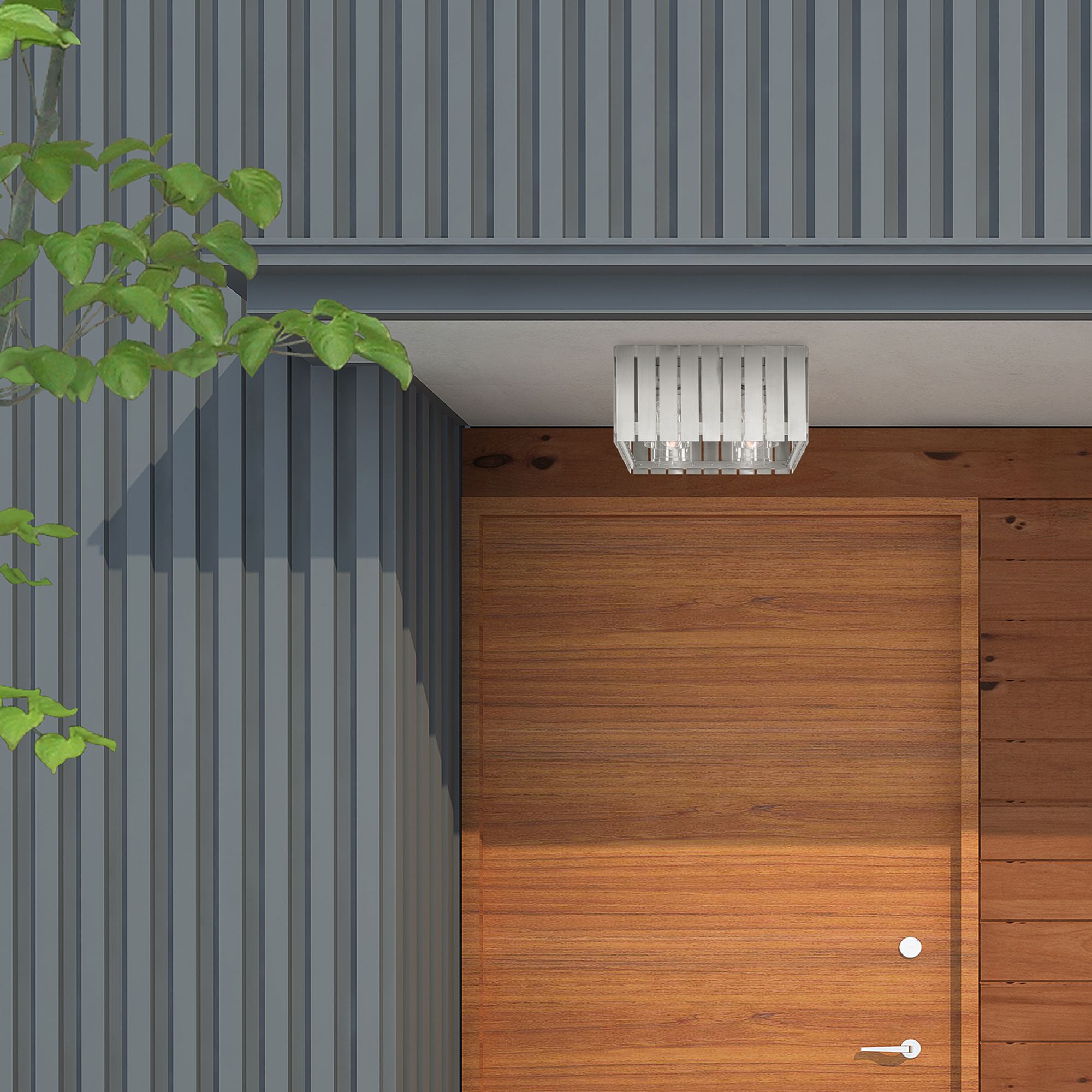 Greenwich 4 Light Brushed Nickel Outdoor Ceiling Mount