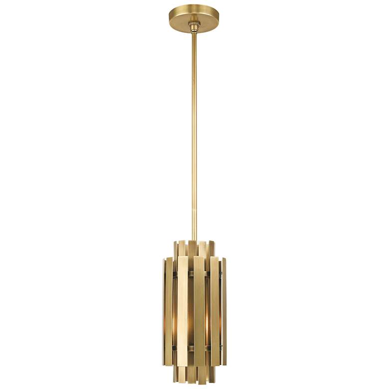 Image 2 Greenwich 6" Wide Natural Brass Metal Mini Pendant Light