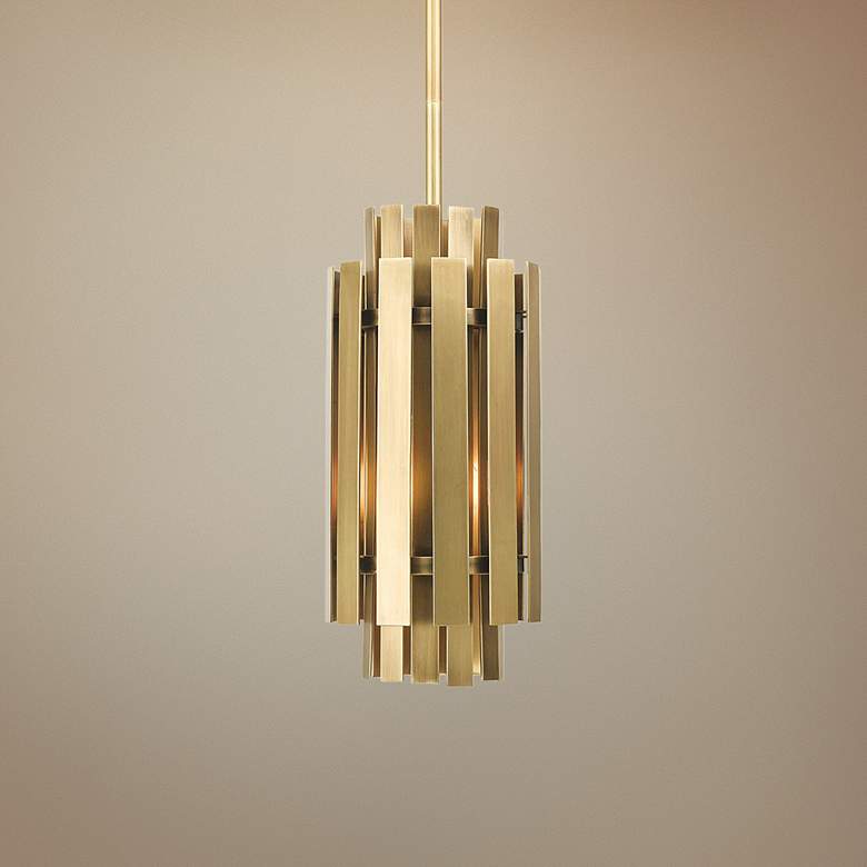 Image 1 Greenwich 6" Wide Natural Brass Metal Mini Pendant Light