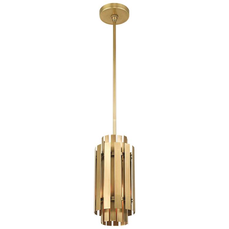 Image 3 Greenwich 6" Wide Natural Brass Metal Mini Pendant Light more views
