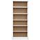 Greenwich Trente White w/ Maple Cream 6-Shelf Wide Bookcase