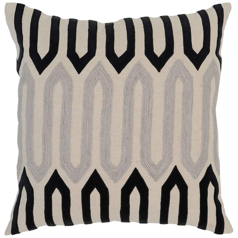 Image 1 Greer Natural and Onyx 22 inch Square Decorative Pillow