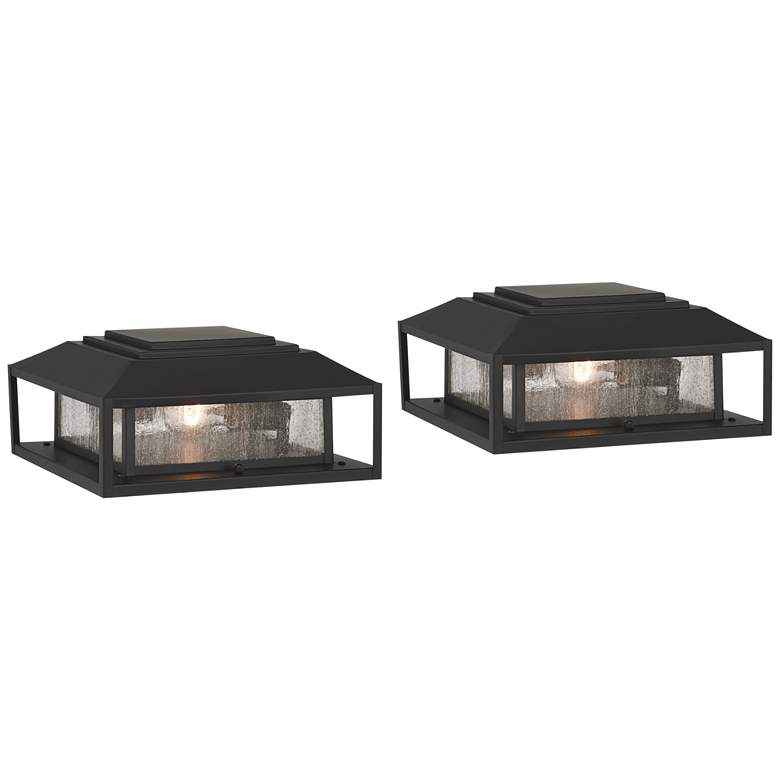 Image 1 Gregor 6" High Black Outdoor Light Set of 2