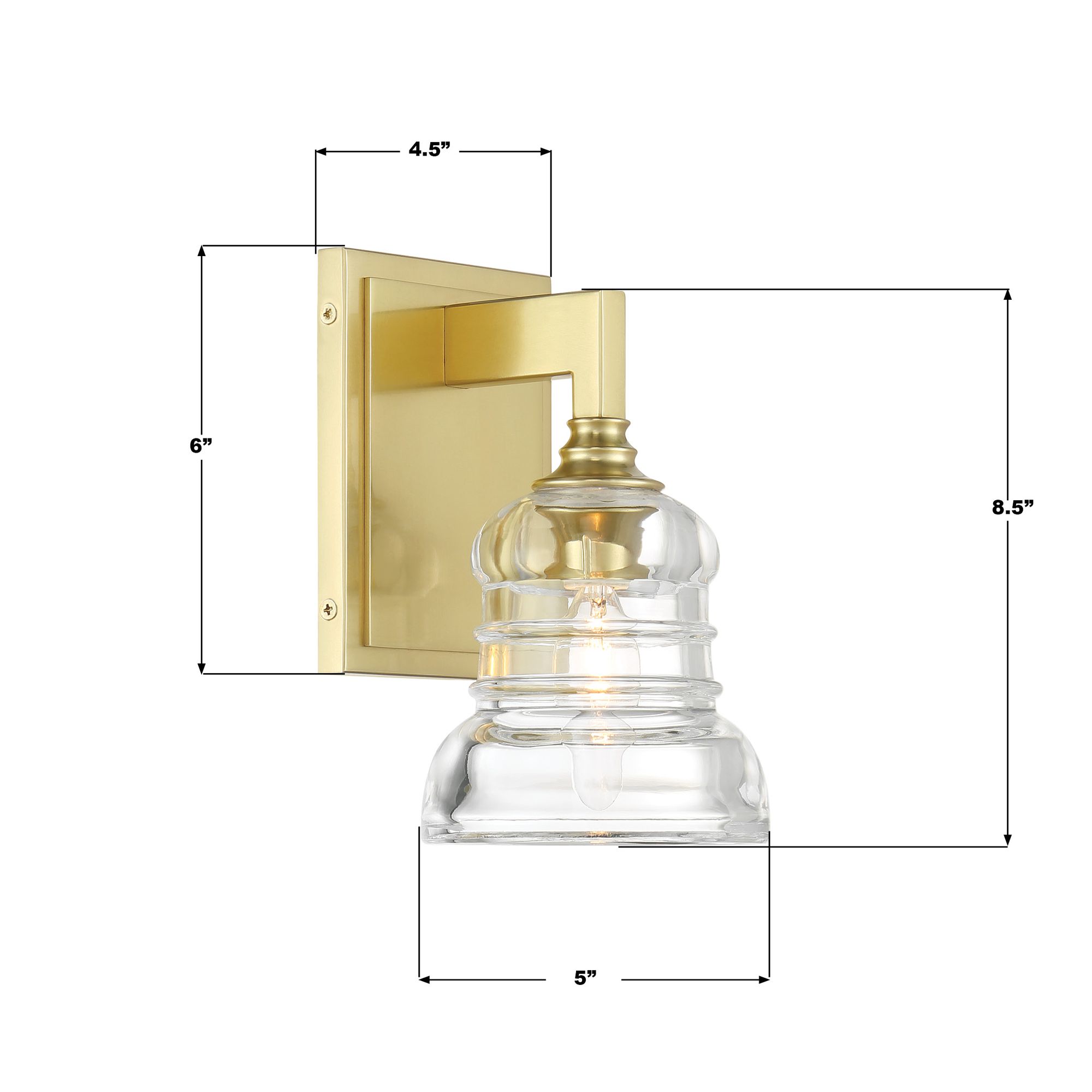 Gregory 1 Light Aged Brass Sconce