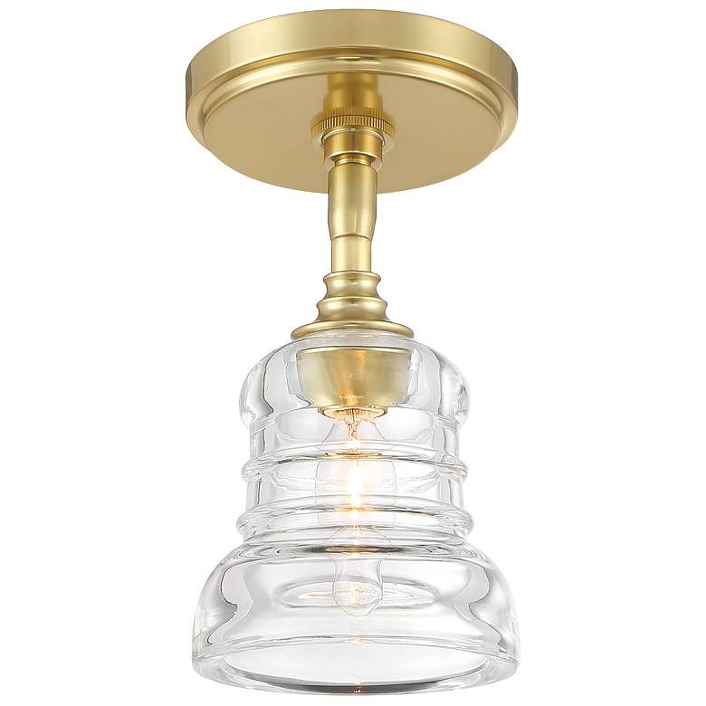 Image 2 Gregory 1 Light Aged Brass Semi Flush Mount