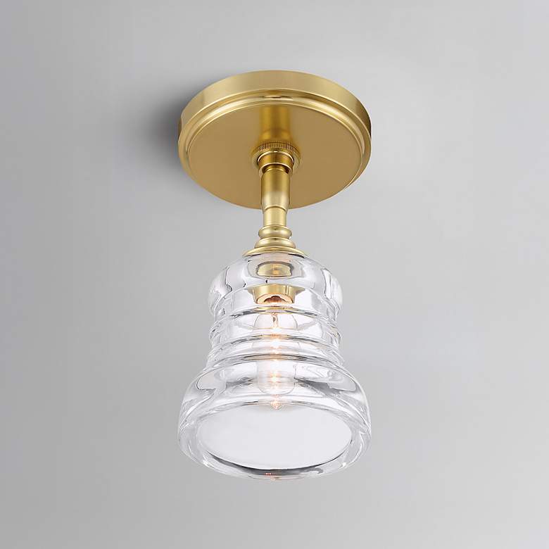 Image 1 Gregory 1 Light Aged Brass Semi Flush Mount