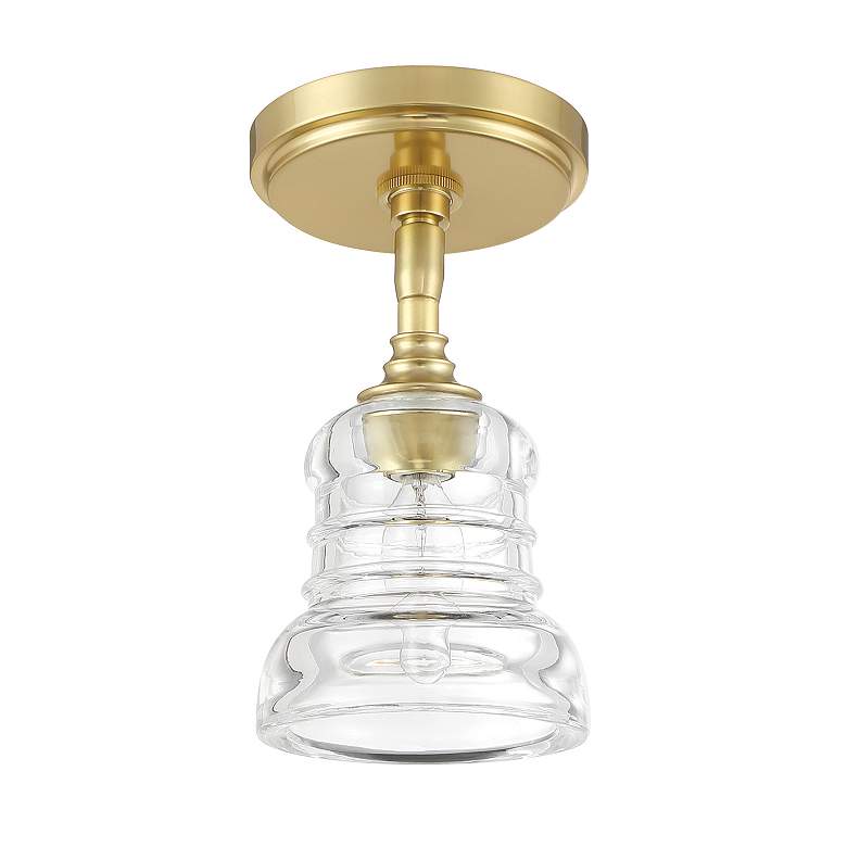 Image 3 Gregory 1 Light Aged Brass Semi Flush Mount more views